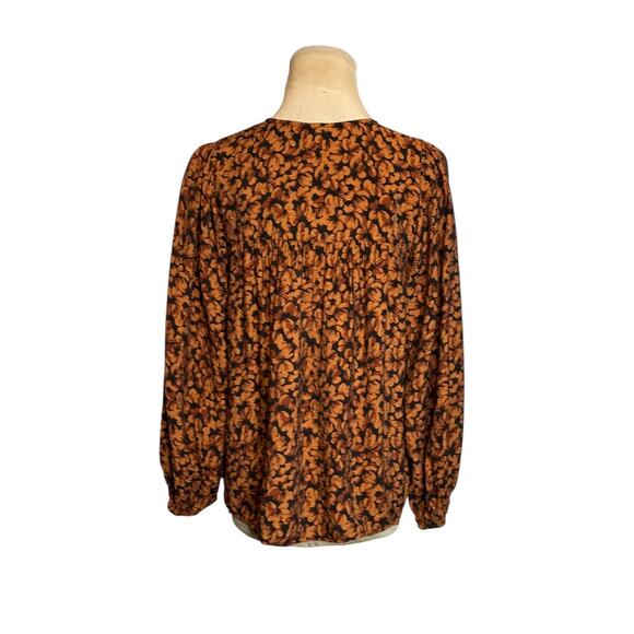 A New Day brown black print tunic blouse size Small - Picture 9 of 11